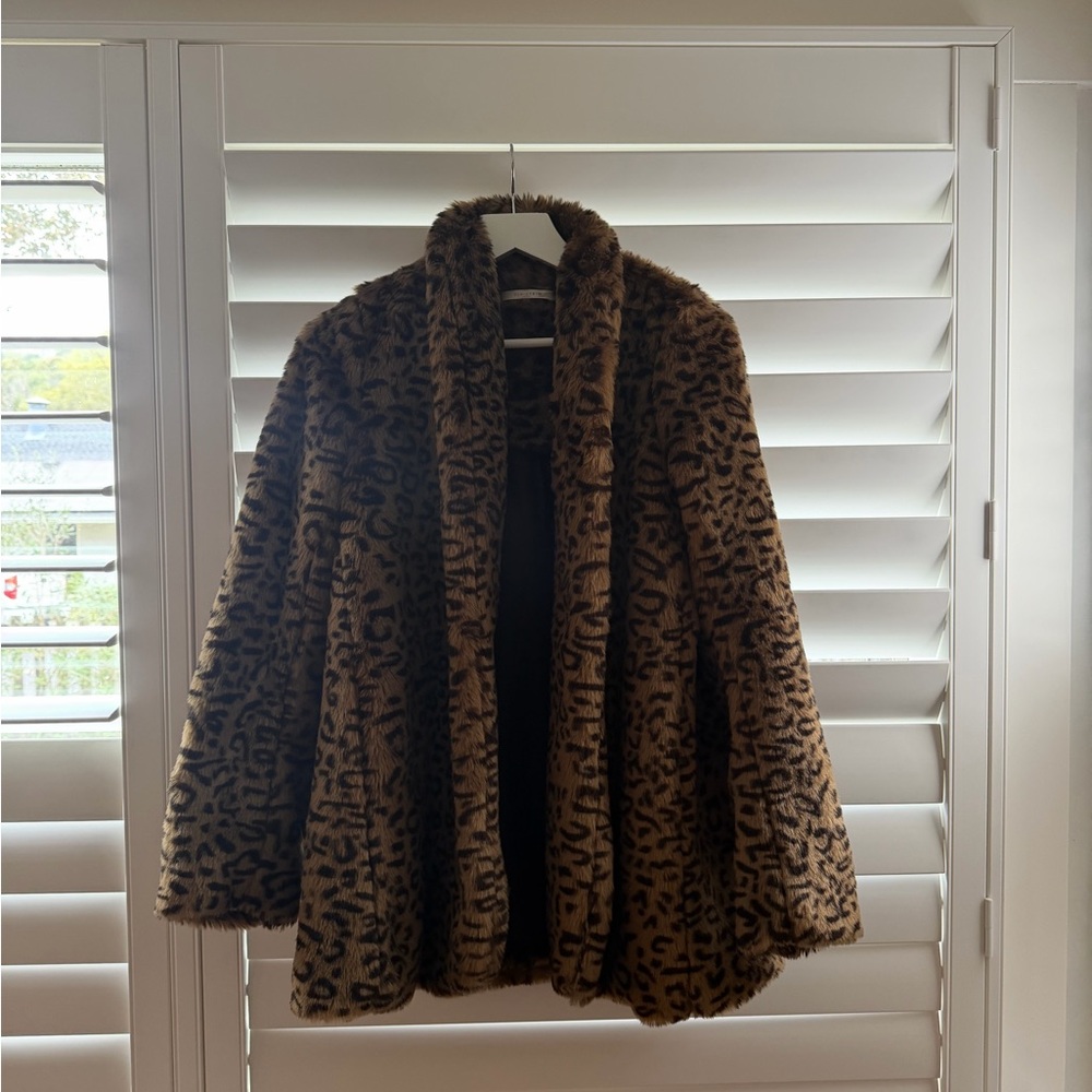 Leopard Print Faux Fur Coat